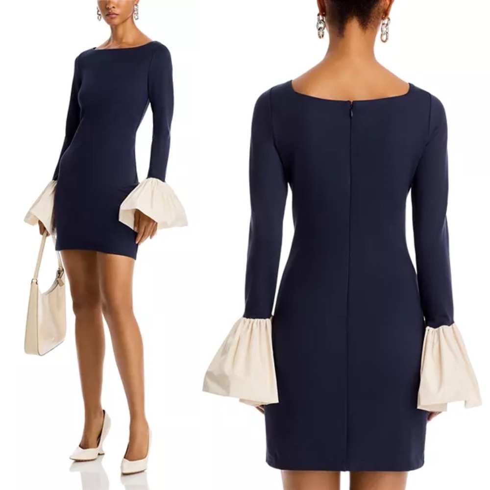 NWOT STAUD Hawthorne Dress in Navy Ivory Size Small